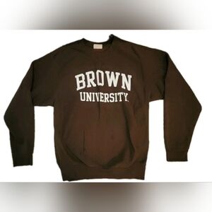 My Sport Pro Weave Tag Men's Crewneck Brown University Sweater Dark Brown Size S